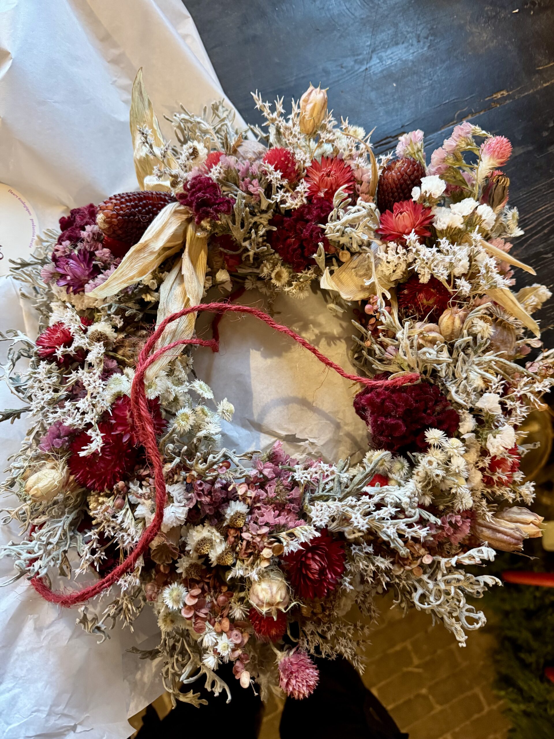 Couronne d'intérieur en fleurs séchées 26 septembre 2026